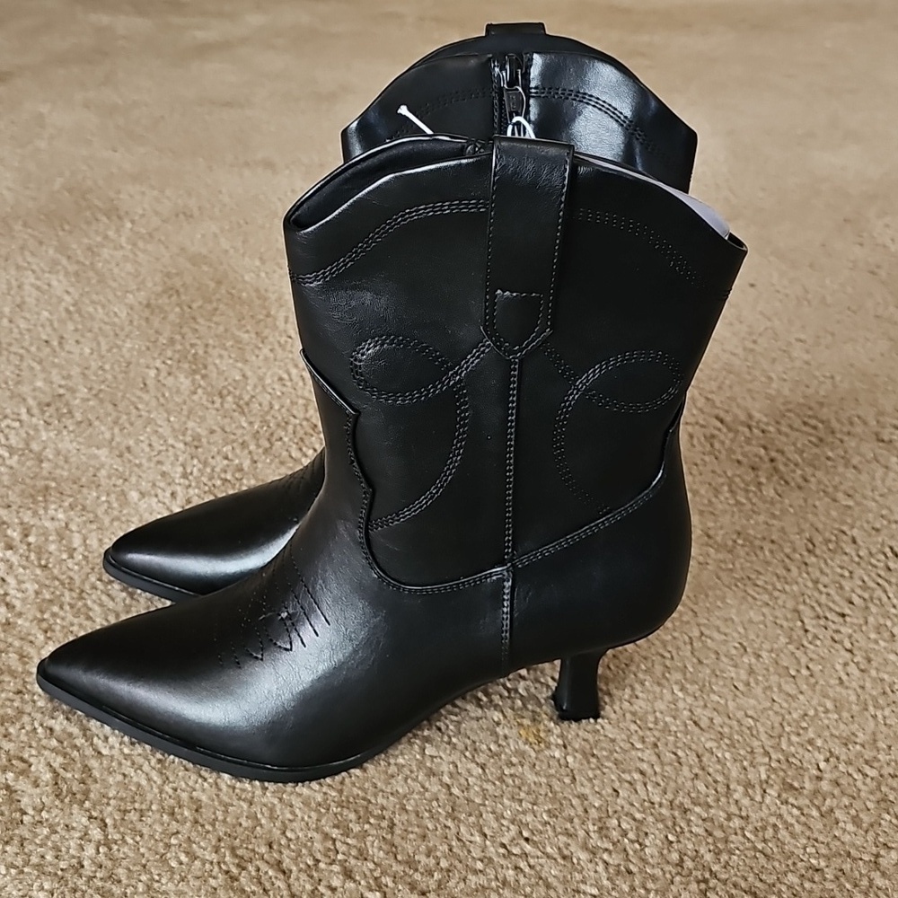 Universal Thread Black Western Cowboy Boots Women's Jenson